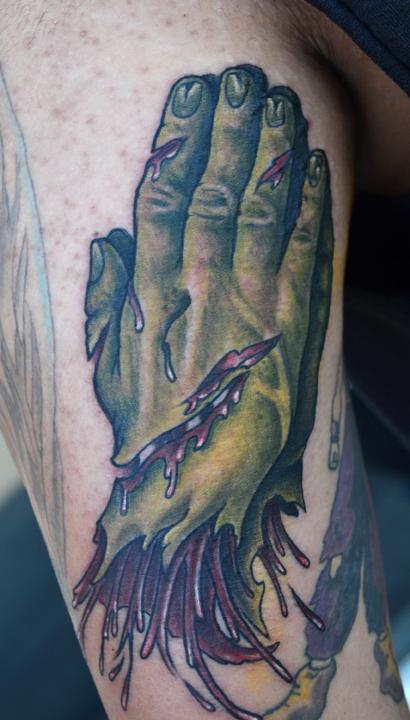 Jeff Johnson - Zombie Praying Hands Tattoo